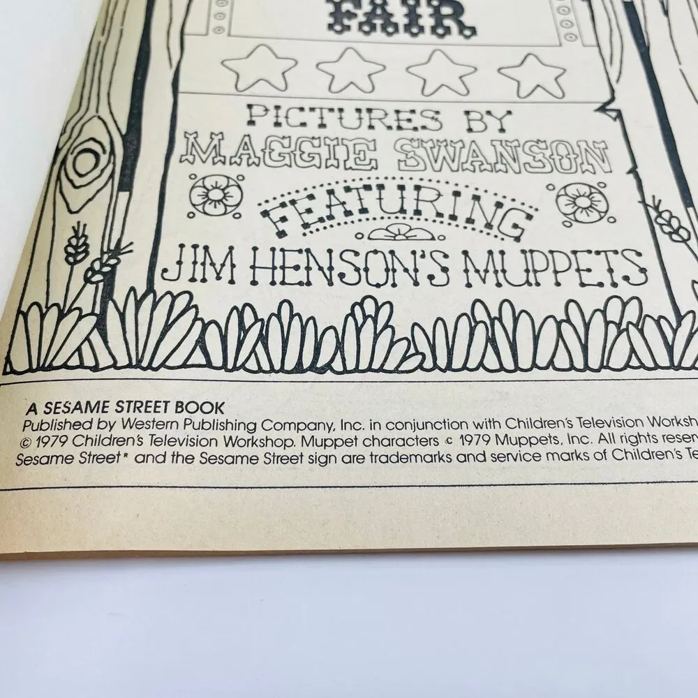 My Favorite Things Sesame Street Coloring Book 1979 Swanson Whitman Uncolored